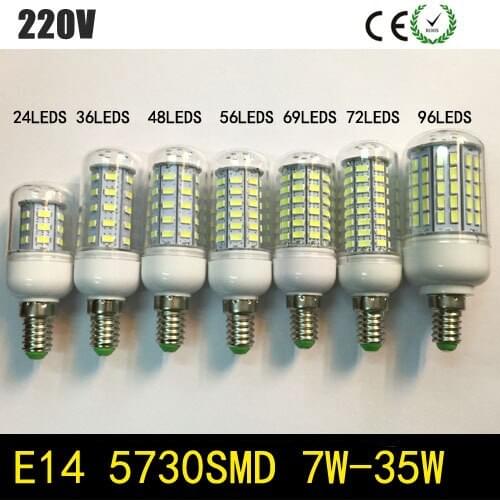 SMD 5730 E14 LED Lamp 5W 6W 7W 8W 10W 12W 15W LED Lights Corn Led Bulb Chandelier Candle Lighting Home Decoration 10pcs