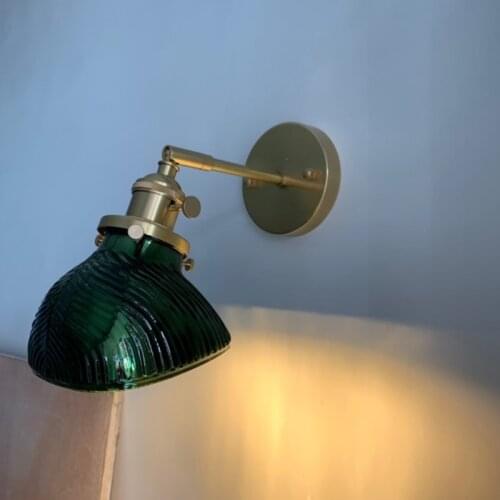 Vintage All Copper Wall Lamp Glass Wall Lamps Nordic For Living Room Bedroom Loft Decor Bedside Wall Light E27 Bathroom Fixtures