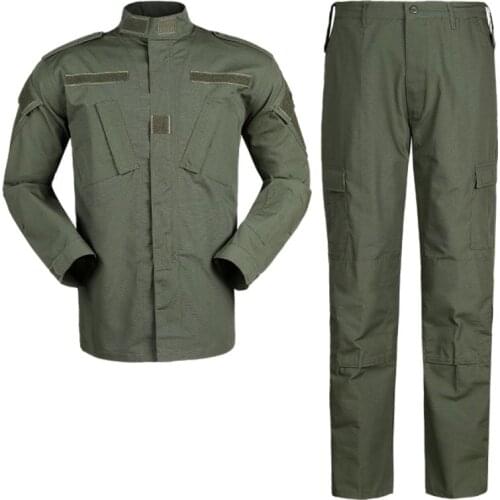 Olive Green Combat Militar Uniform Shirt and Pants Tactical Outdoor Military Solider Camping Hiking Hunting Wear Fishion Garment