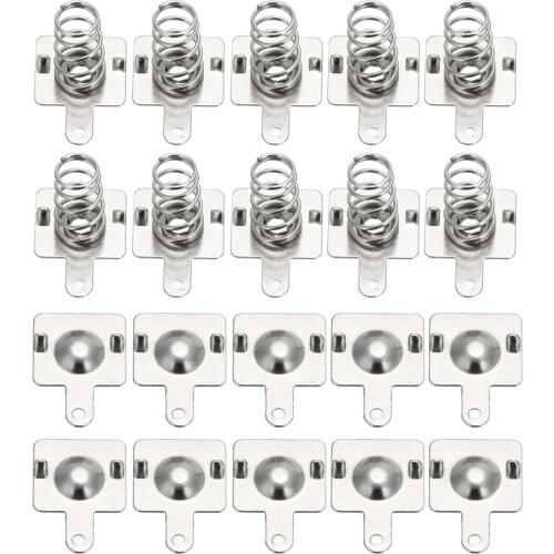 10 Pairs Replacement Spring Battery Contact Battery Spring Contact Plate Silver Metal For AA/AAA Batteries