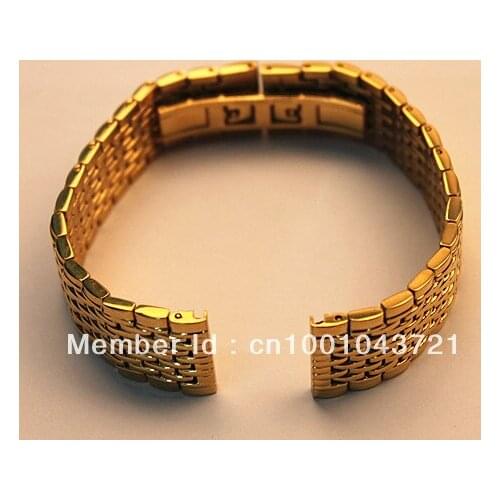 1PCS High quality 18MM Solid Stainless Steel Watch bands watch strap gold color - 80205