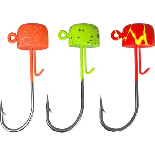 10Pcs/lot NED Fishing Hooks 2.5g 3.5g 5g 6g Jig Head Crank Fishhook Barbed Soft Worm Hook For Bass Pike Fishing Tackle 2021