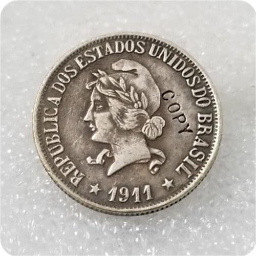1911 Brazil 500 REIS Silver Republica Copy
