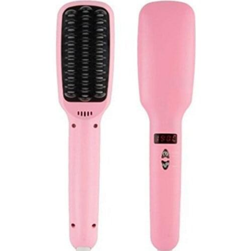 2 in 1 Hot PTC Heating Electric Anti static Negative Ion hot Hair Straightening Styling Tool Irons Brush Combs Hair Straightener