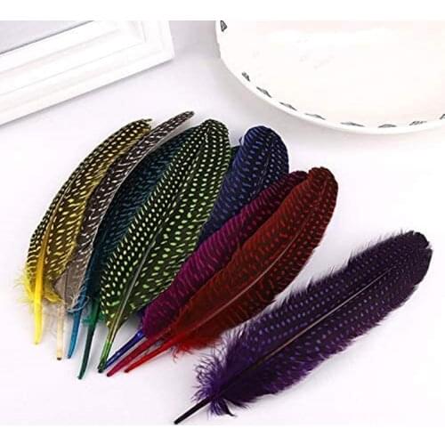 20/50pcs Natural Pheasant Feathers Guinea Fowl Wings Plume for Craft Jewelry Accessories Party Decor