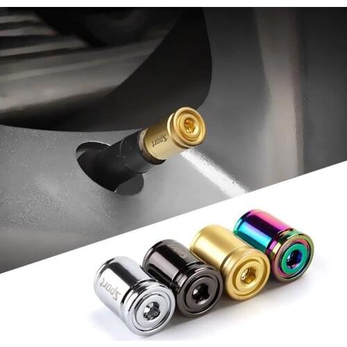4pcs/Set Car Styling Zinc Alloy Anti-theft Sport Car Tire Valve Caps Wheel Tires Tire Stem Air Cap Airtight Covers
