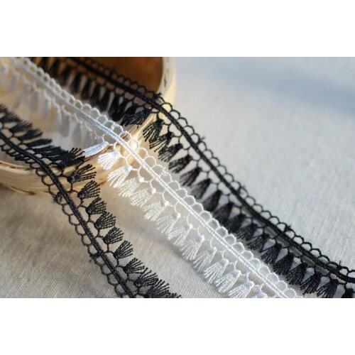 5 Yards 1.8CM Wide Water Soluble Small Exquisite Tassel Lace Trim Fabric Handmade DIY Accessories