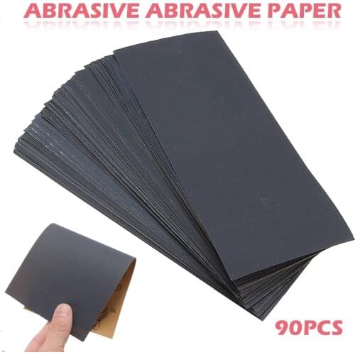 90Pcs Wet Dry Sandpaper 120-5000 Grit Assortment Abrasive Paper Sheets Set Wood Sanding Finishing Sand Paper 230*90mm