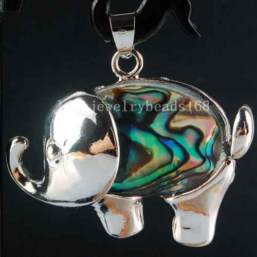 Free Shipping Women Fashion Jewelry 30x40mm New Zealand Ablone Shell Elephant Women Men Pendant bead C4020