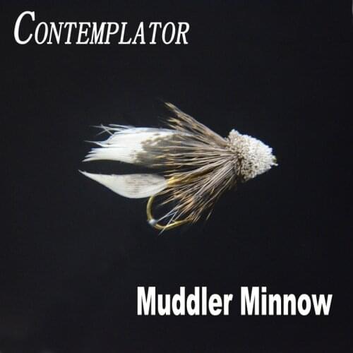 CONTEMPLATOR 4pcs Gold Muddler Minnow versatile streamers fly fishing flies 8# spun deer hair head lures striking trout grayling