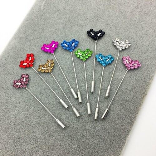 Women Rhinestone Scarf Brooch Pin Set 12pcs Heart Crystal Hijab Pins Safety Headscarf Clips