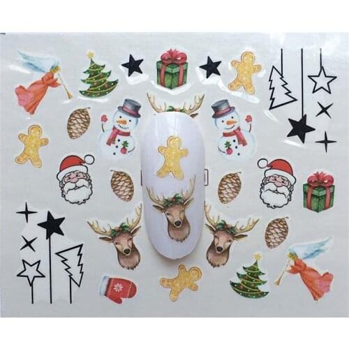 3ps Winter Snowflake Full Wraps Nail Art Water Transfer Stickers Christmas Style Manicure Decal DIY nail slider F03