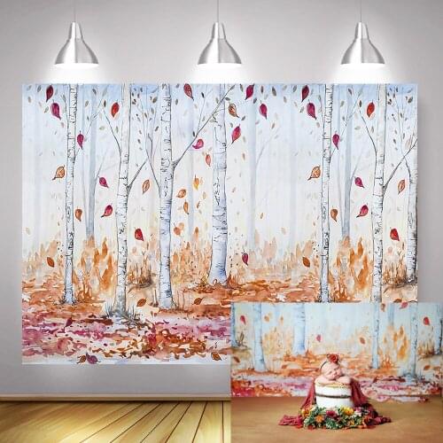 Maple Leaf Photography Backdrop for Photo Shoot Newborn Baby Portrait Photo Background Autumn Jungle Forest Photocall Props