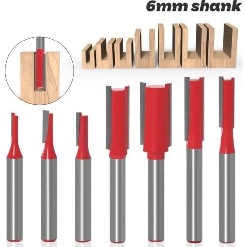 6mm Shank Straight Bit Woodworking Trimming Tools Router Bit For Wood Slotting Engraving Machine Carbide Endmill Milling Cutter