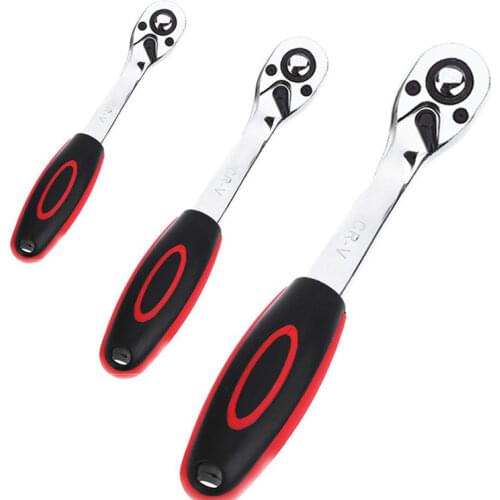 1/4",3/8",1/2" 72 Teeth Universal Ratchet Handle Wrench Hand Tool Quick Chrome Plated Socket Ratchet Spanner Auto Repair Tools