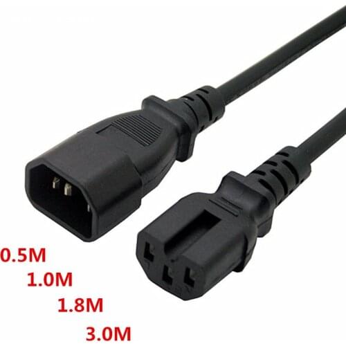 IEC 320 C14 To C15 PDU UPS Male To Female Power Cord 0.5m/1.5m/2m Extension Cable 3G1.5 Durable Copper Line