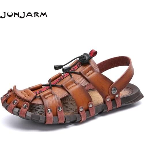 JUNJARM 2020 New Men Sandals Summer Flip Flops Slippers Men Outdoor Beach Casual Shoes Cheap Male Sandals Sandalia Masculina 47