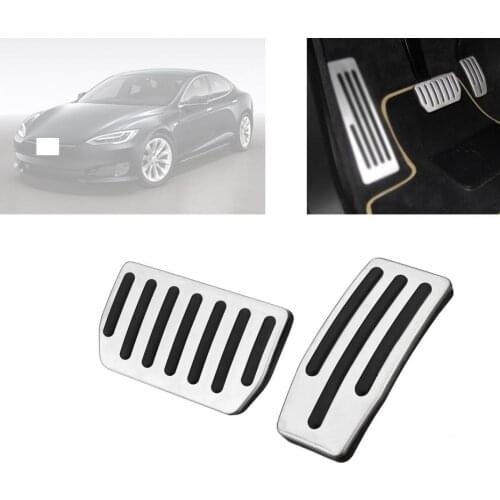 2 Pcs Non-Slip Performance Aluminium alloy Accelerator Foot Rest Modified Pedal Pads Kit for Tesla Model s/x Brake Replacement
