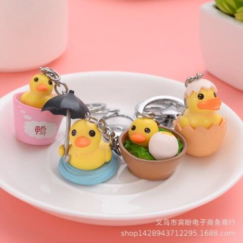 Creative Cartoon Little Yellow Duck Keychain Pendant Fashion Bag Ornament Couple Pendant Boutique Small Gift