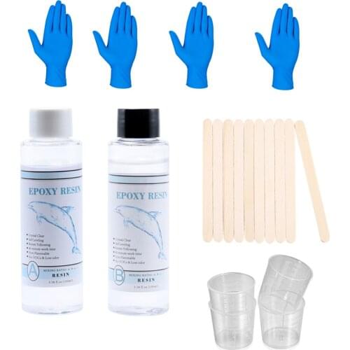 AB UV Epoxy Resin Glue Kit Adhesive Crystal Resin For DIY Resin Silicone Gloves Measuring Cups Stick Jewelry Making Resin Crafts