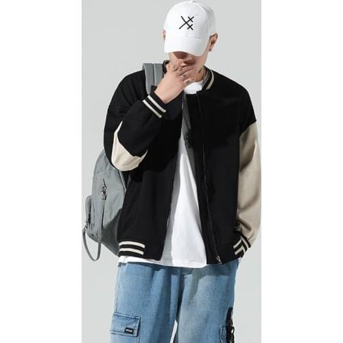 Bomber Jacket Men Baseball Coats Brand Fashion Casual Loose Unisex Japanese Streetwear Harajuku College Patchwork Block Bomber