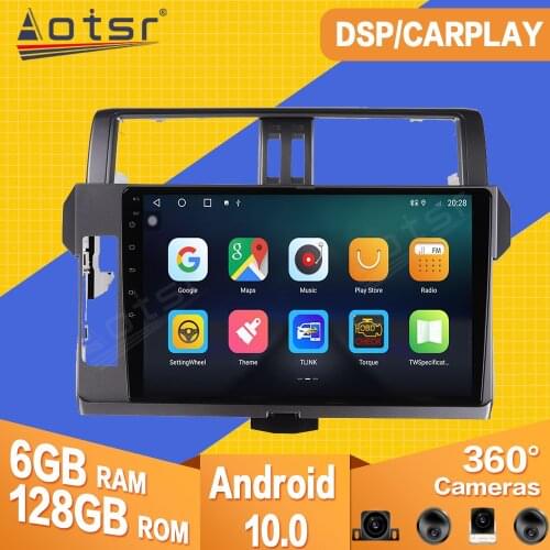 6+128GB For Toyota Prado 2014 2015 2016 2017 Android Car Tape Radio Recorder Video Player Carplay Navi GPS Multimedia Head Unit