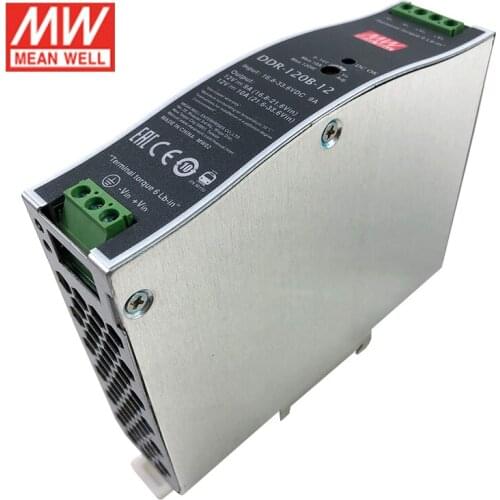 MEAN WELL DDR-120B-12 120W DIN Rail DC-DC Converter Input 16.8~33.6V DC to 12V DC 10A meanwell Power Supply(24V dc to 12V dc)