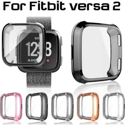 Soft Tpu Case for Fitbit Versa1 Versa 2 versa 3 versa lite Band Waterproof Watch Shell Cover Screen Protector for Fitbit Versa