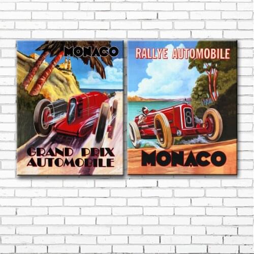 Pastoral cartoon car landscape canvas set oil painting canvas printings printed on canvas home wall art decoration picture