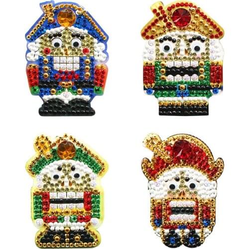 Christmas Gift For Friends Nutcracker Diamond Painting Keychains Hang On The Bag 4pcs Greeting Card Butterfly Unicorn YSK30