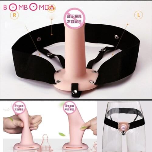 Sex Soft Hollow Dildo for Men Strap On Dildo Enhance Enlarger Penis Dildo Extender Hollow Penis Strapon Harness Sex Products Toy