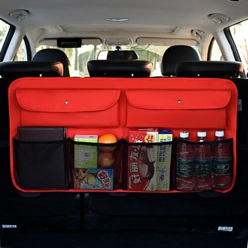 EAFC PU Leather Car Trunk Storage Organizer Bag Universal Multi-Pockets Auto Back seat Stowing Tidying Interior Car Styling