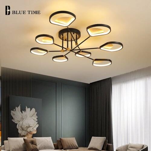 Led Chandelier Black Metal Modern Ceiling Chandelier Lighting for Living room Bedroom Dining room Kitchen Lustre Light Fixtures