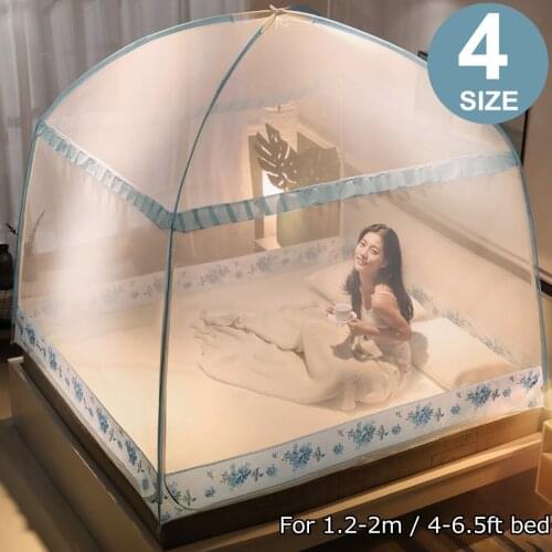 Three-door Folding Yurt Mosquito Net For Bed Insect Repellent Full Bottom Zipper Double Bed Portable Canopy Camping Net Tents