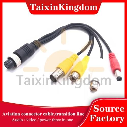 Aircraft head female interface to RCA Audio and video + DC power supply vehicle monitoring mdvr connected to camera