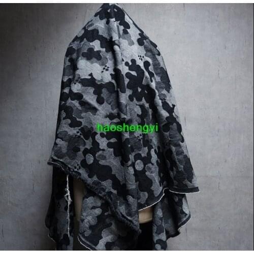 High quality washed denim fabric, cloud camouflage jacquard texture garment fabric/half price