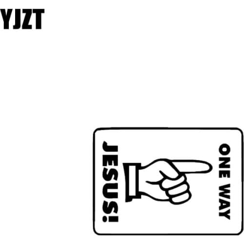 YJZT 12.7CM*9.2CM ONE WAY JESUS Vinyl Car Motorcycle Stickers Decals Black/Silver C13-00060