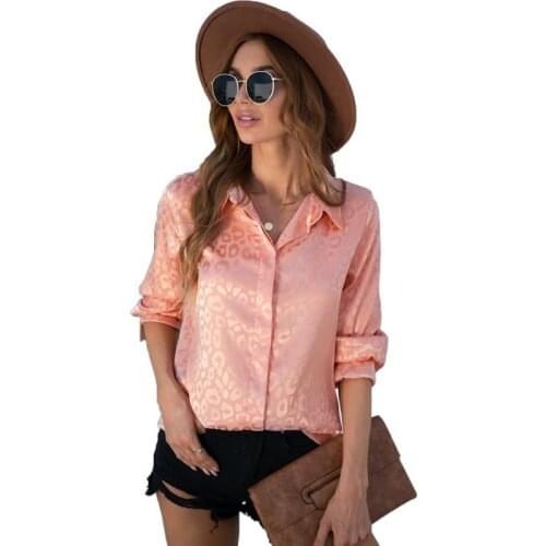 Fashion Leopard Print Long Sleeve Women Shirts 2021 Autumn Winter Casual Loose Turn-down Collar Top Female