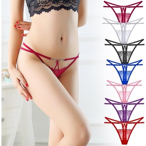 Female Transparent Temptation Hollow Thong Sexy Lace Seamless Underwear Briefs Lingerie Underpants G-String Sexy Briefs Lingerie