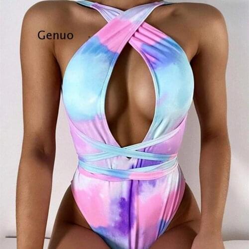 Sexy Deep V Swimsuit One Piece Swimwear Women 2021 Bandage White Swimsuit Beach Wear Swimming for Female Bathing Suit Monokini