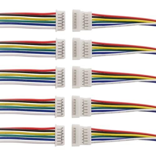 10/5Pairs Pitch 1.25mm 6 Pin Micro Male Female Wire Connectors JST PH 1.25 6P Plug Jack Terminals Cable Connector Length 15CM