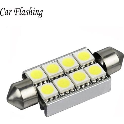 100pcs 31mm 36mm 39mm 41mm canbus no error Festoon 8 led 5050 smd Car Reading Lights error free Auto housing Interior lamp