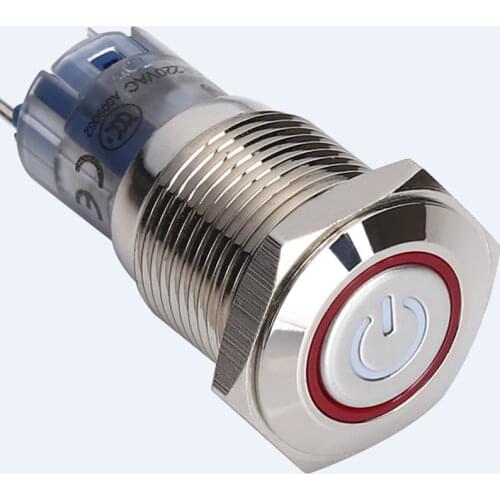 16mm Stainless Steel Latching ON/OFF Power Push Button Switch(PM162F-11ZET/B/12V/S/IP67)