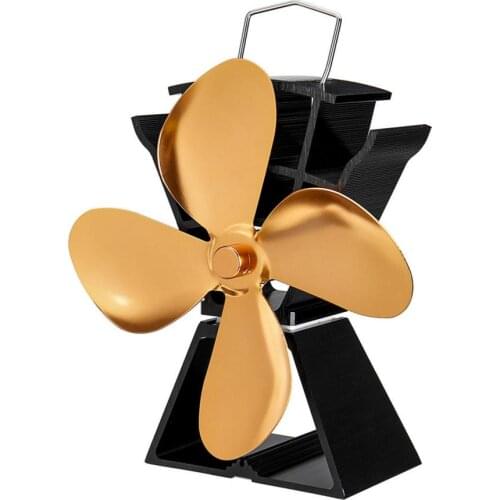 Fireplace 4 Blades Heat Powered Stove Fan Wood Log Burner Quiet Heat Distribution Fireplace Fan Firewood Stove Fan