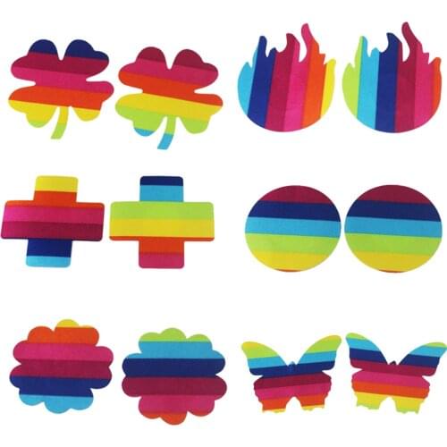 5pair rainbow butterfly Nipple Cover,swimwear Women Adhesive Stickers,Invisible Intimates model Bra Accessories Breast sex game