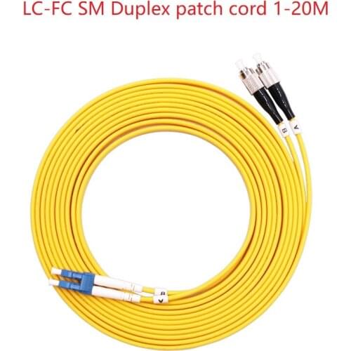 5 PCS 1-20M LC-FC UPC Duplex Single-mode Patch Cord Optical Fiber Pigtail Jumper FTTH Fiber Optic Jumper