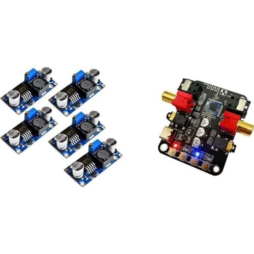 5Pcs Re DC-DC 3A Buck Converter with Receiver Transmitter Converter Fiber Coax Stereo Audio Amplifier Board