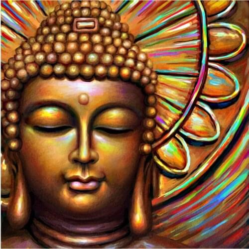 5D Mosaic Needlework DIY full diamond painting Golden Buddha Zen icon diamond embroidery diamond pictures cross stitch kit A740