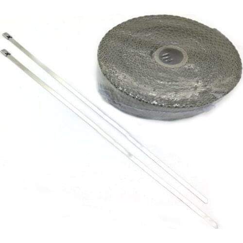 5M Motorcycle Exhaust Thermal Tape Header Heat Wrap Manifold Insulation Roll Resistant With Stainless Ties Fiber Insulation Tape