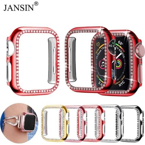 Diamond Protective Case for Apple Watch Cover 38MM 42MM Cases For Apple Watch 6 SE 40mm 44mm Watch Accessories for apple watch 5